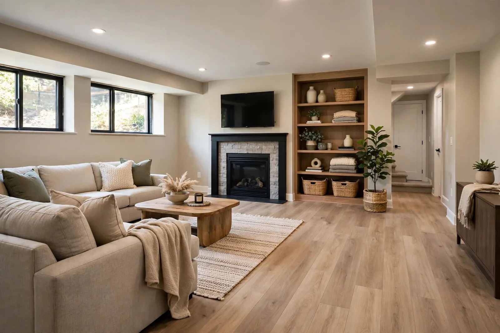 Basement Vinyl Plank Flooring — A Dry Rec Room Over a Dorchester Slab by Waldorf Luxury Vinyl Plank Company