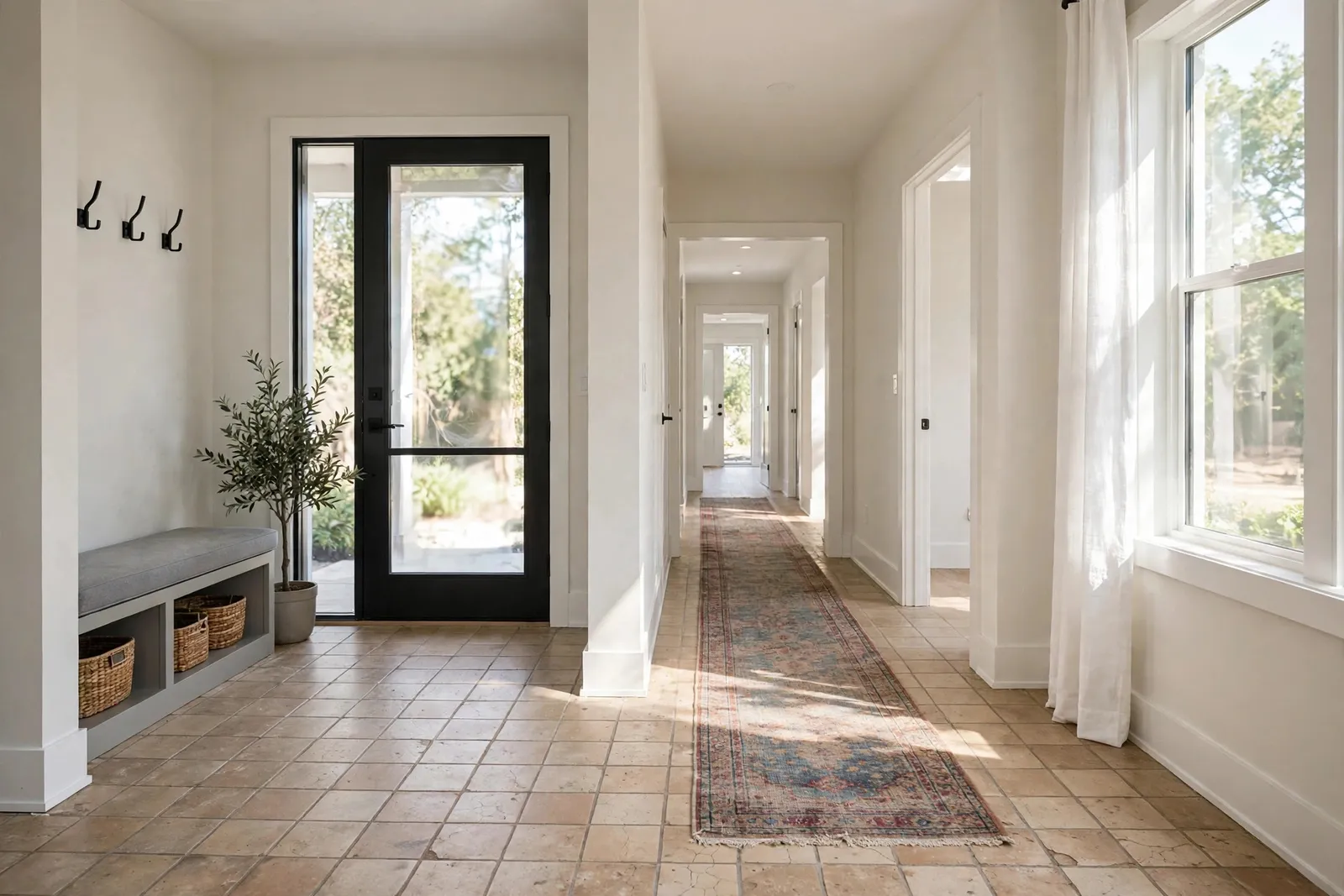 Before photo,  Entry and Hall Run in Wakefield, by Waldorf Luxury Vinyl Plank Company