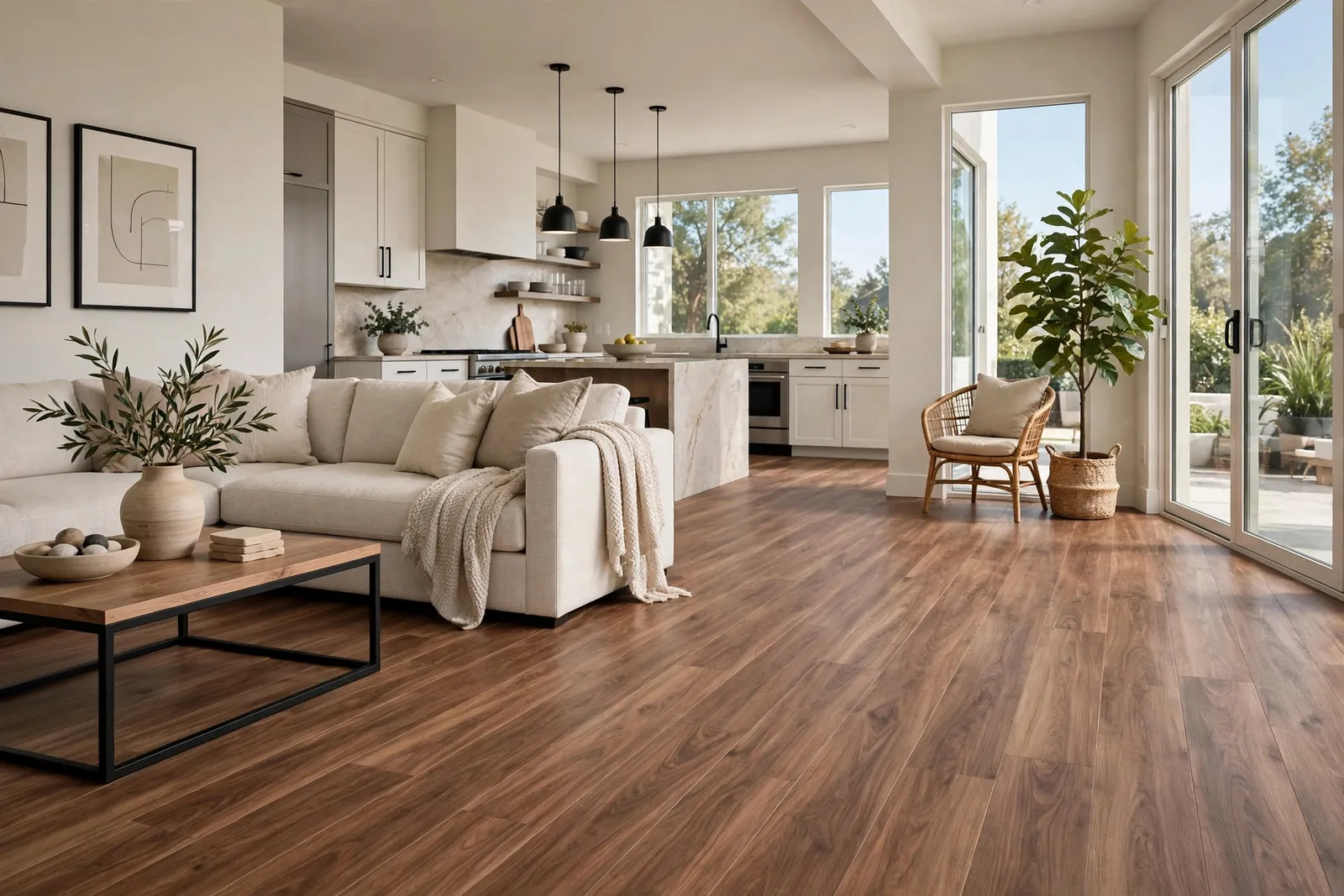 Luxury Vinyl Plank Installation — One Continuous Plank Floor Through a St. Charles Colonial by Waldorf Luxury Vinyl Plank Company